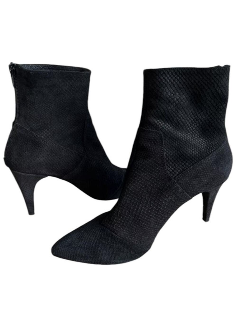 Free People Womens Size 40 US 8.5 Willa Leather Ankle Boots Booties Black NWT